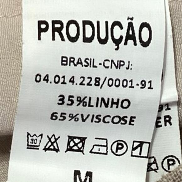 Producao Gray Striped Linen Blend Sleeveless Buttons Wide Leg Crop Jumpsuit M - Picture 6 of 6